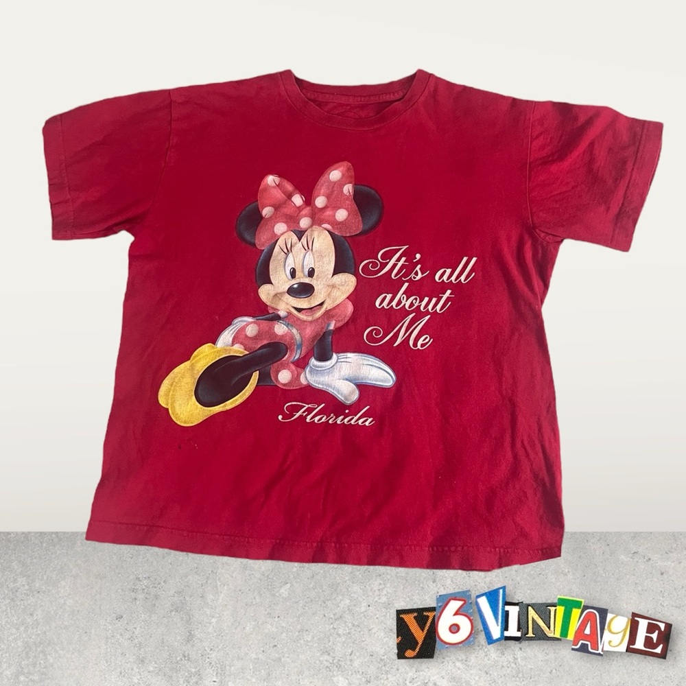 Bright red Disney t-shirt with classic logo, Disney Minnie Mouse t-shirt